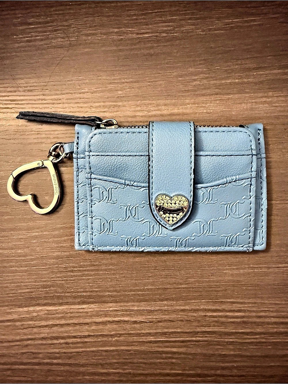 Juicy Couture Blue Logo Wristlet Wallet Like New